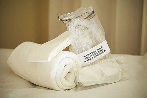 Set of washed and sterilised towels