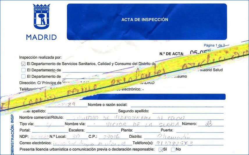health inspection report